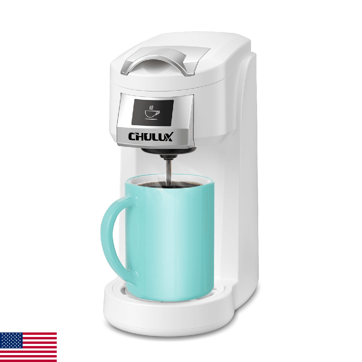 CHULUX Classic Single Serve Coffee Maker for K Cup, One Button Easy Coffee Machi - Image 1