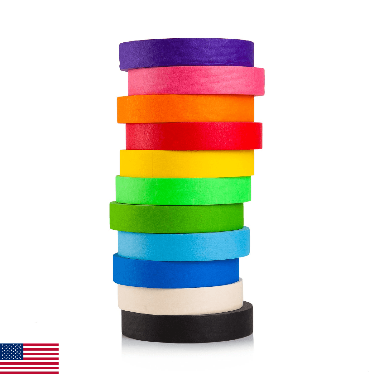 Craftzilla Colored Masking Tape - 11 Roll Multi- Pack, 55 Yards x 1 in Colorful - Image 1