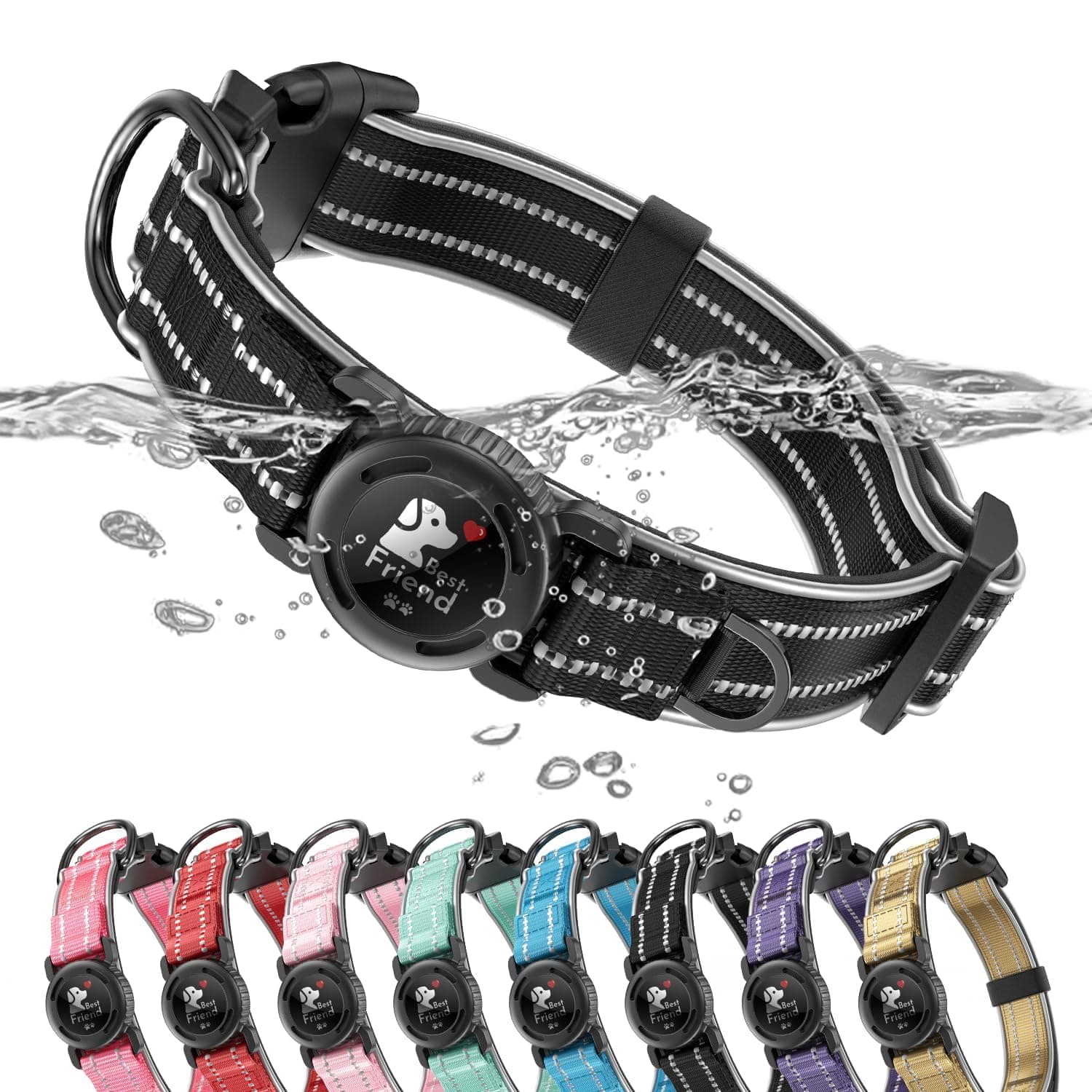 Upgrade Airtag Dog Collar,with IPX8 Waterproof AirTag Holder | Reflective Ultra- - Image 1