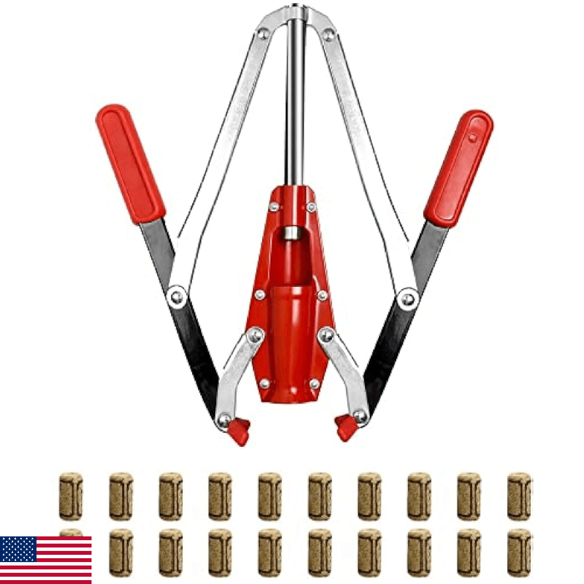 FastRack Double Lever Corker for Wine Bottles | Wine Bottle Corker with 20 Pcs W - Image 1