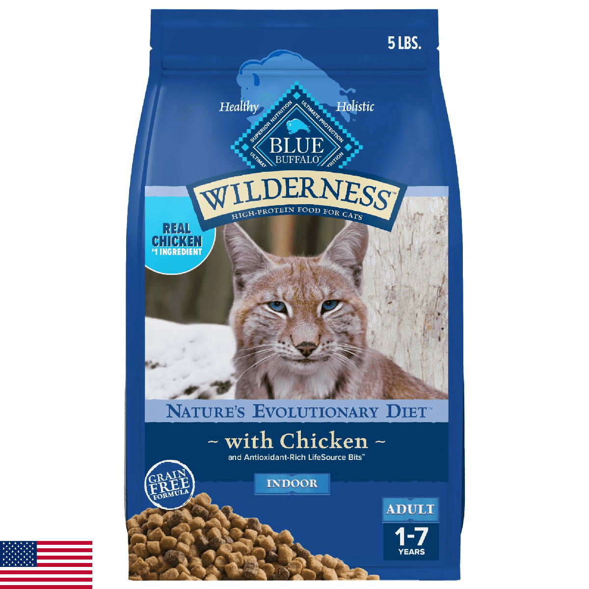 Blue Buffalo Wilderness Natural Adult Dry Cat Food Indoor Cats, High-Protein & G - Image 1