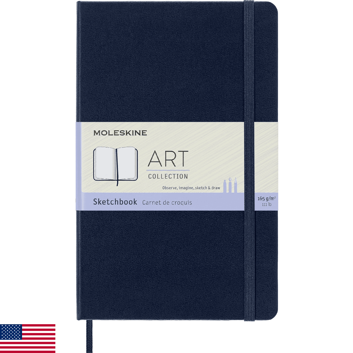 Moleskine Art Sketchbook, Hard Cover, Large (5" x 8.25") Plain/Blank, Sapphire B - Image 1