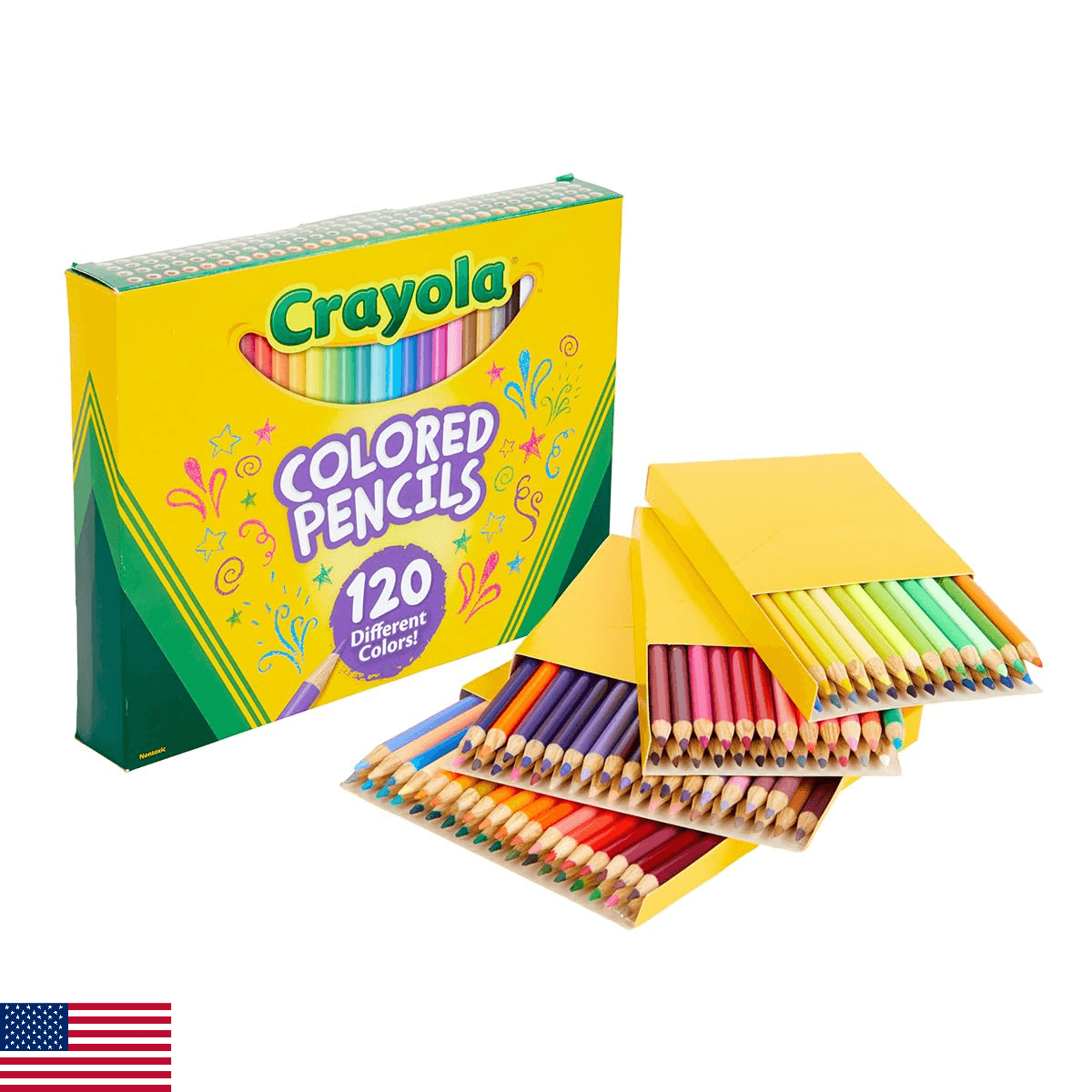 Crayola Colored Pencils Set for Kids (120ct), Coloring Book Pencils, Essential E - Image 1