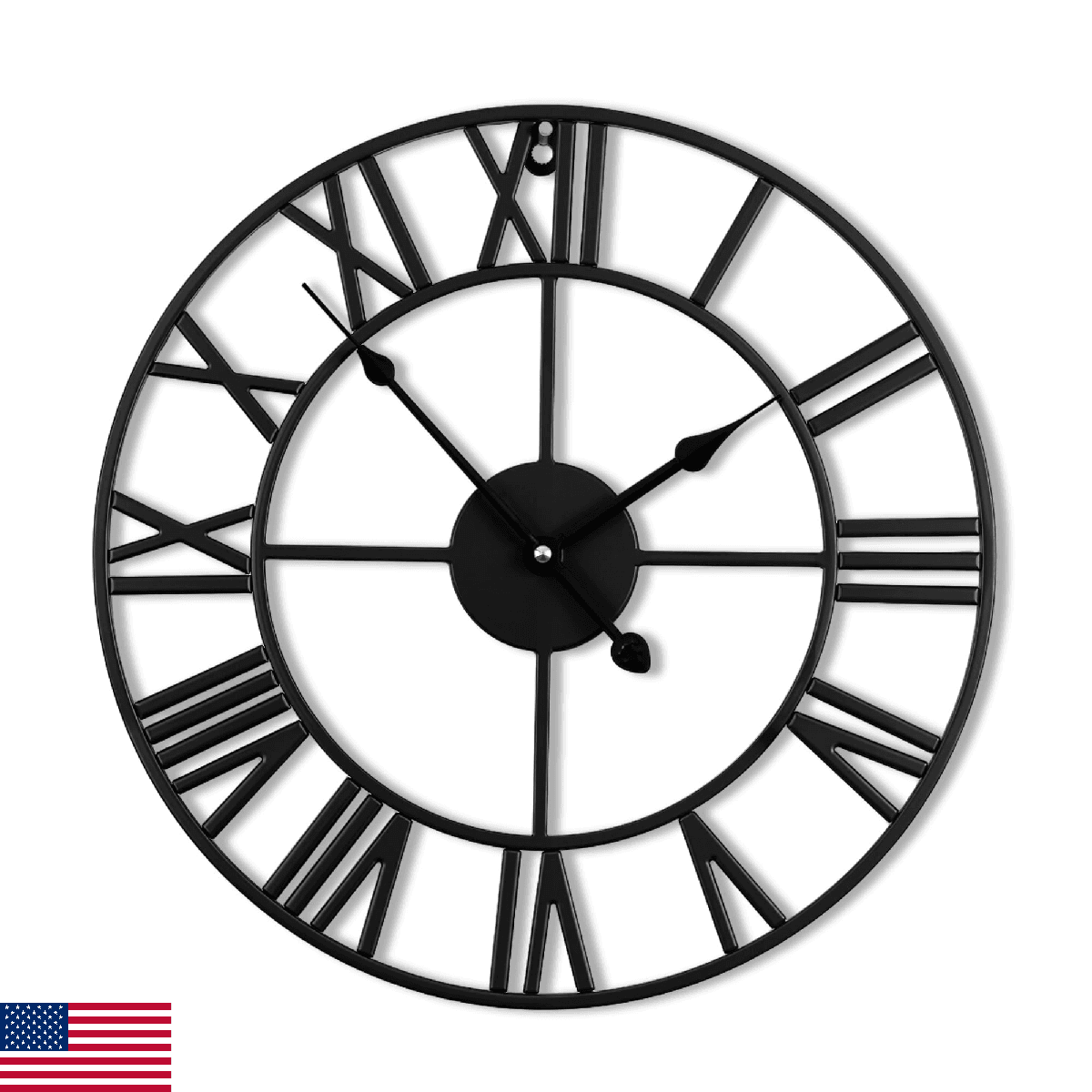 Blorple 24inch/60cm Large Wall Clocks for Living Room Decor,Vintage,Modern,Round - Image 1