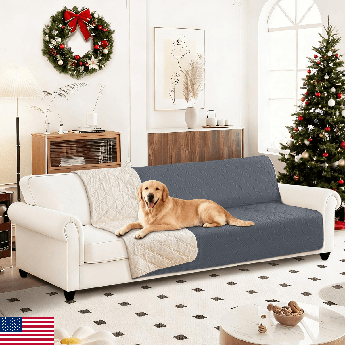 CYCMACO Waterproof Dog Bed Cover, Non-Slip Dog Blanket for Couch, Couch Covers f - Image 1