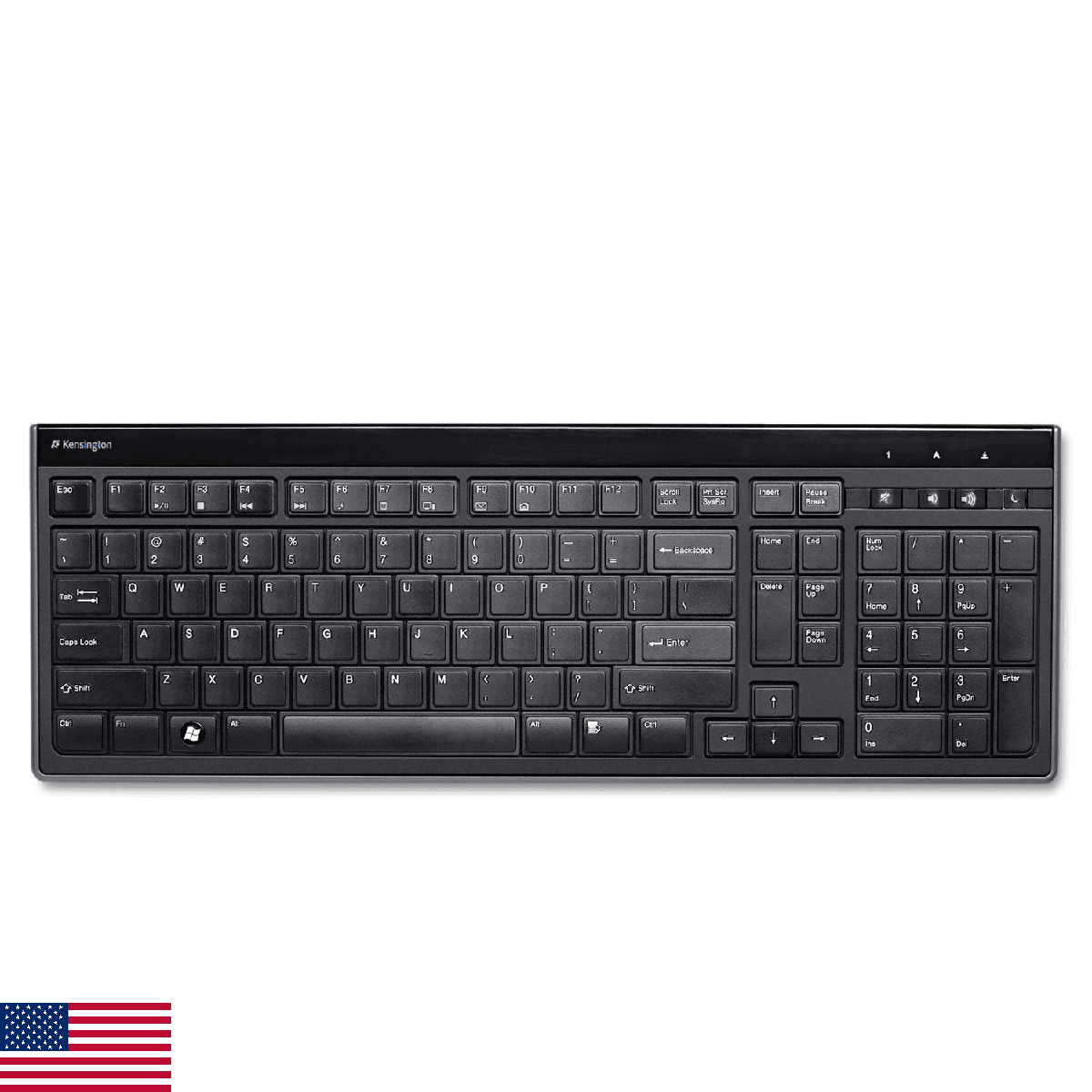 Kensington Slim Type Wired Keyboard (K72357USA),Black - Image 1