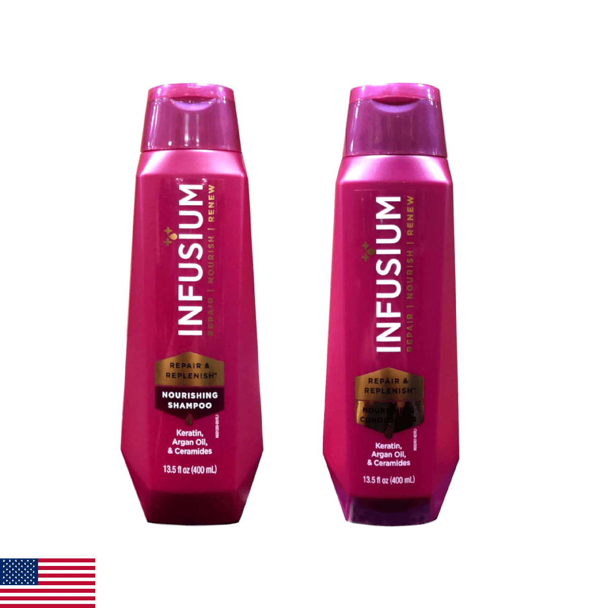 Infusium Moisturize & Replenish Shampoo and Conditoner 13.5oz Each - Image 1