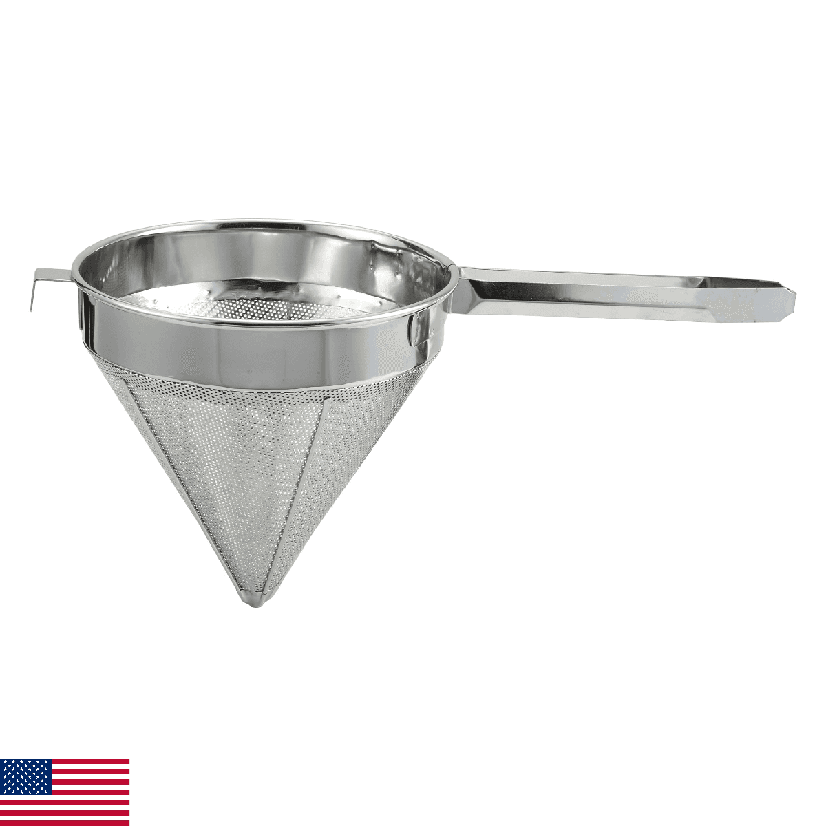 Winco China Cap Strainer, 8-Inch Diameter, Fine Mesh, Medium, Stainless Steel - Image 1