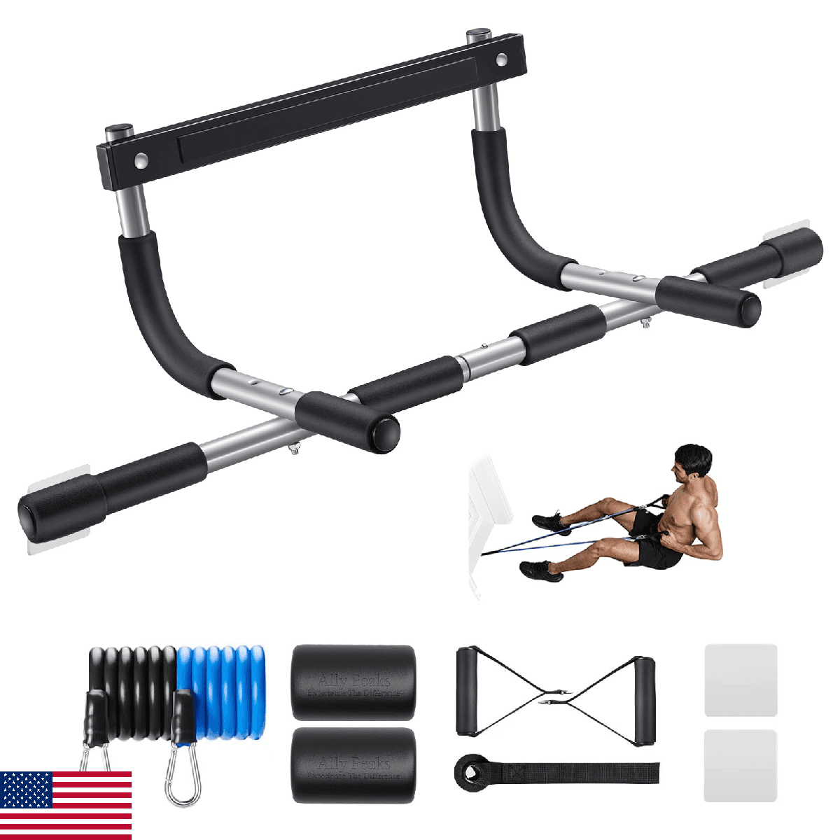 ALLY PEAKS Pull Up Bar Thickened Steel Pipe Super Heavy Duty Steel Frame Upper W - Image 1
