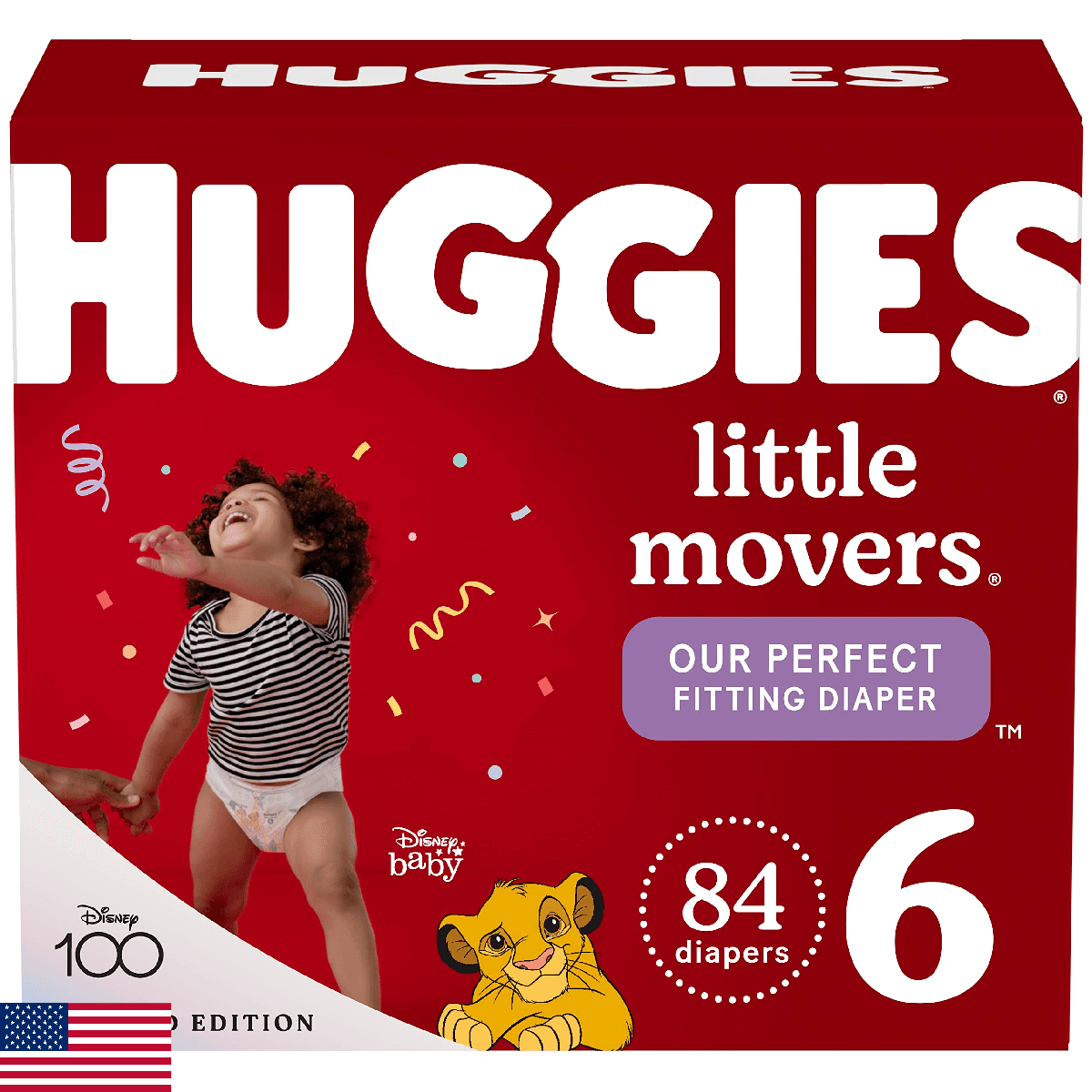 Huggies Little Movers Baby Diapers, Size 6 (35+ lbs), 84 Ct - Image 1