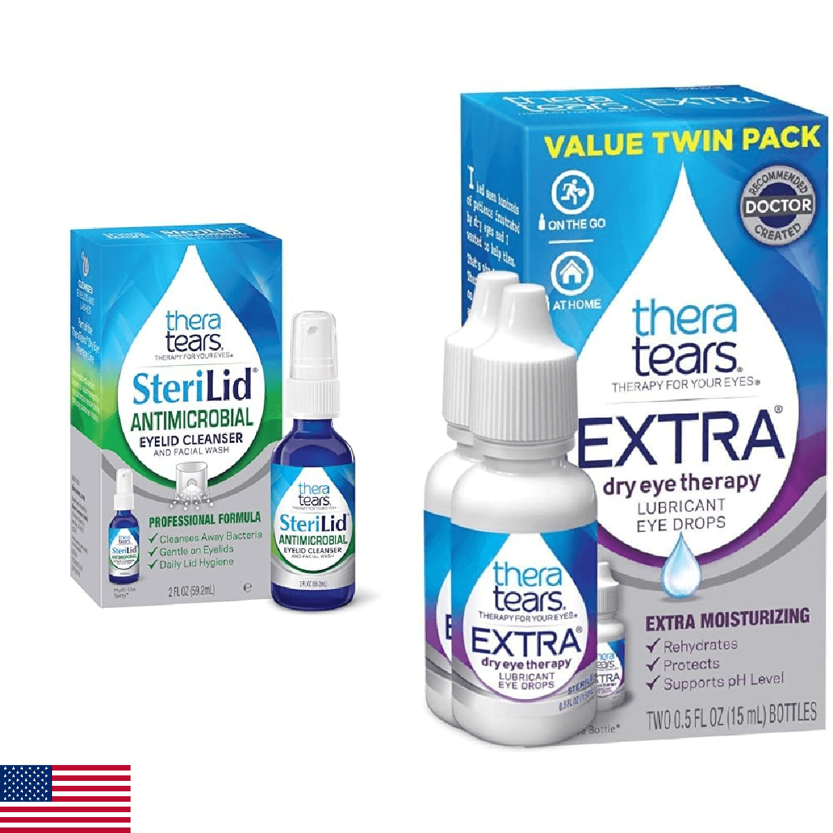 TheraTears Extra Dry Eye Therapy Lubricating Eye Drops for Dry Eyes, 0.5 fl oz B - Image 1
