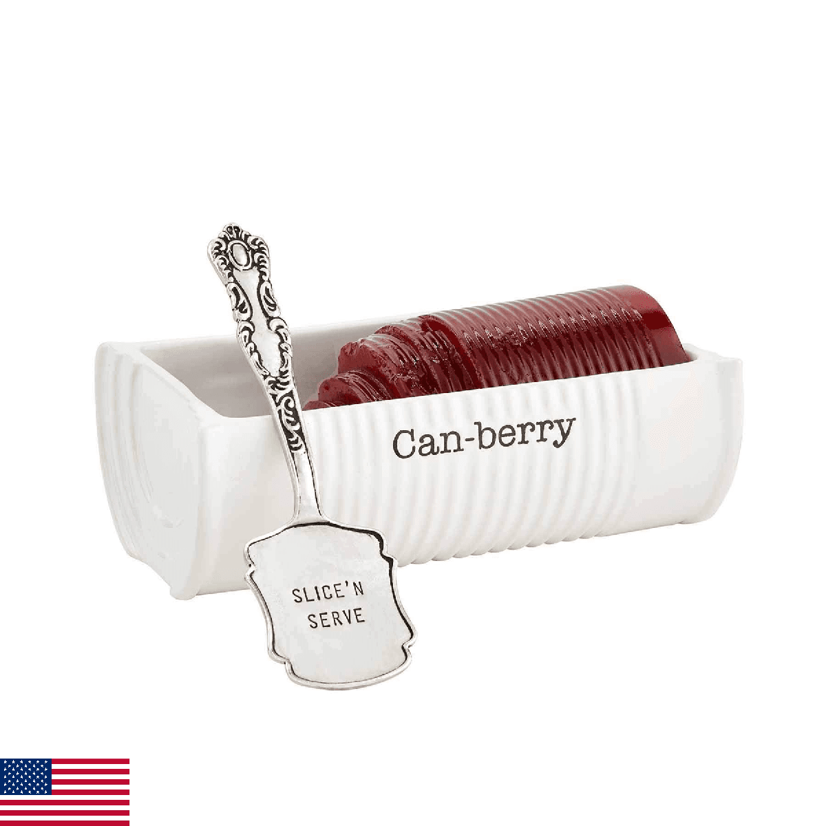 Mud Pie Can-Berry Ceramic Cranberry Serving Dish and Spatula Set - Image 1