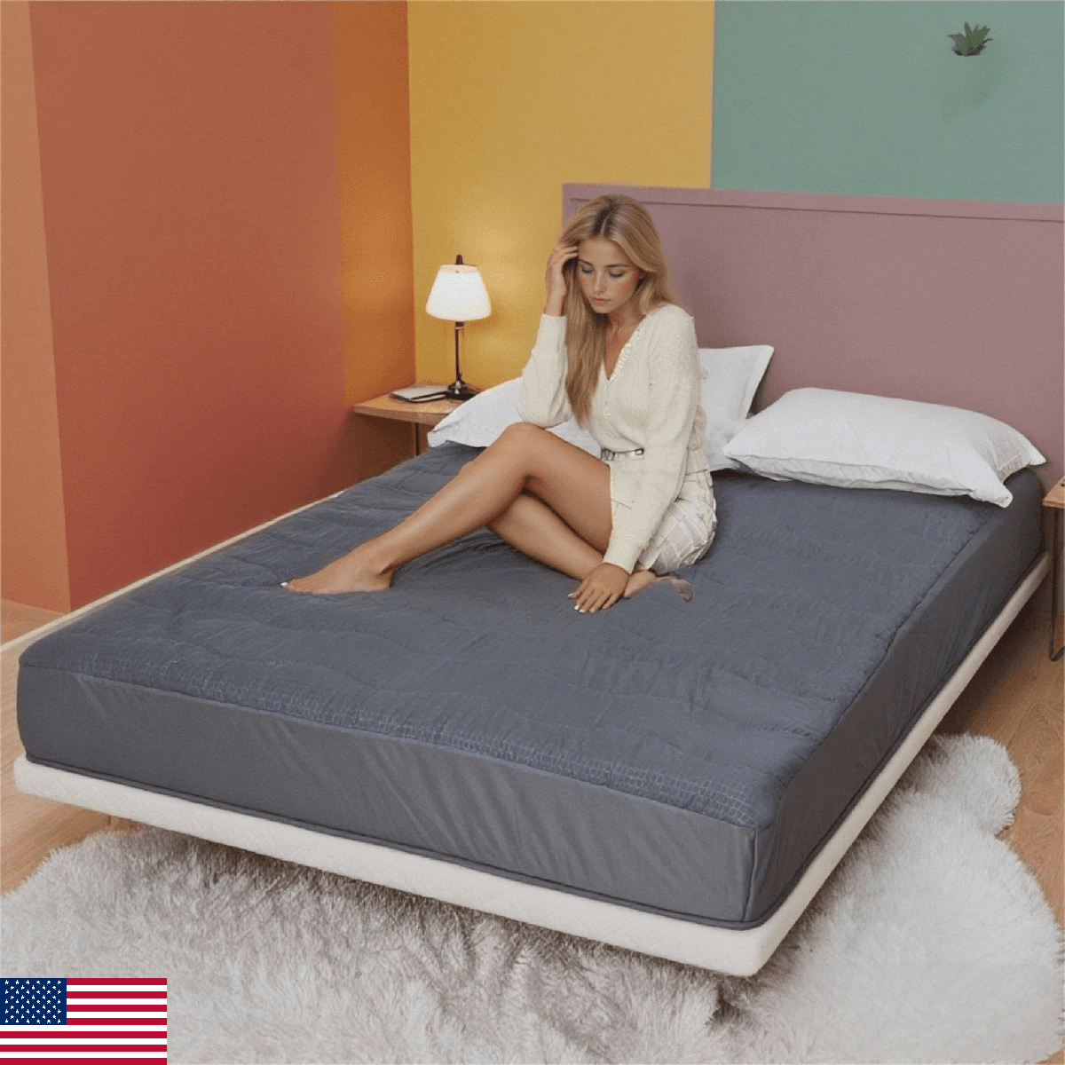 RALYSUN Electric Mattress Pad Full Size 54x75 Premium Brushed Fabric 4 Heat Sett - Image 1