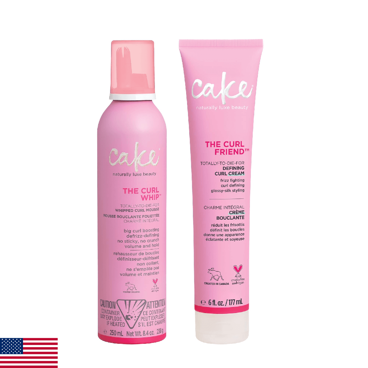 Cake Beauty Curl Friend Defining Cream & Volumizing Mousse Bundle - Curly Hair S - Image 1