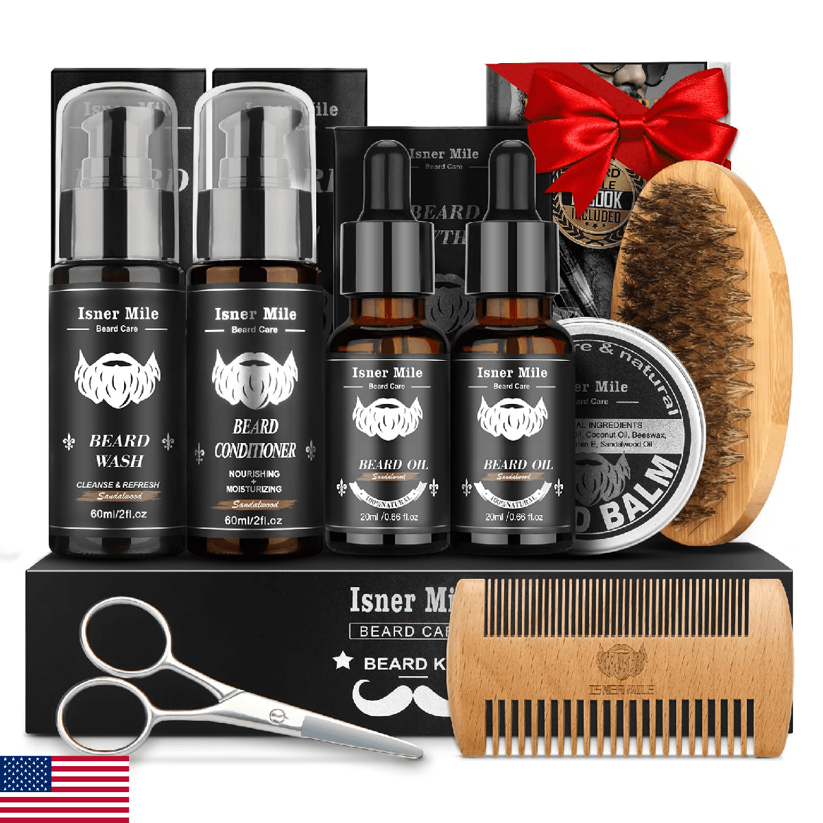 Beard Kit for Men Grooming & Care: with 2 Pack Beard Oils and Balm - Wash & Cond - Image 1