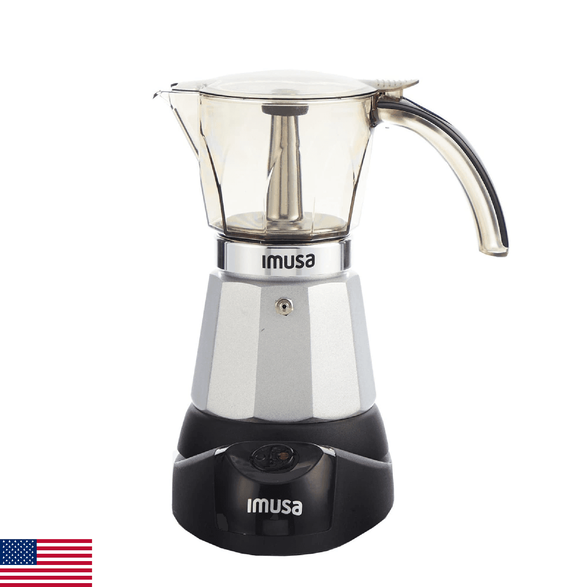 IMUSA 6 or 3cup Electric Espresso Maker, Silver - Image 1