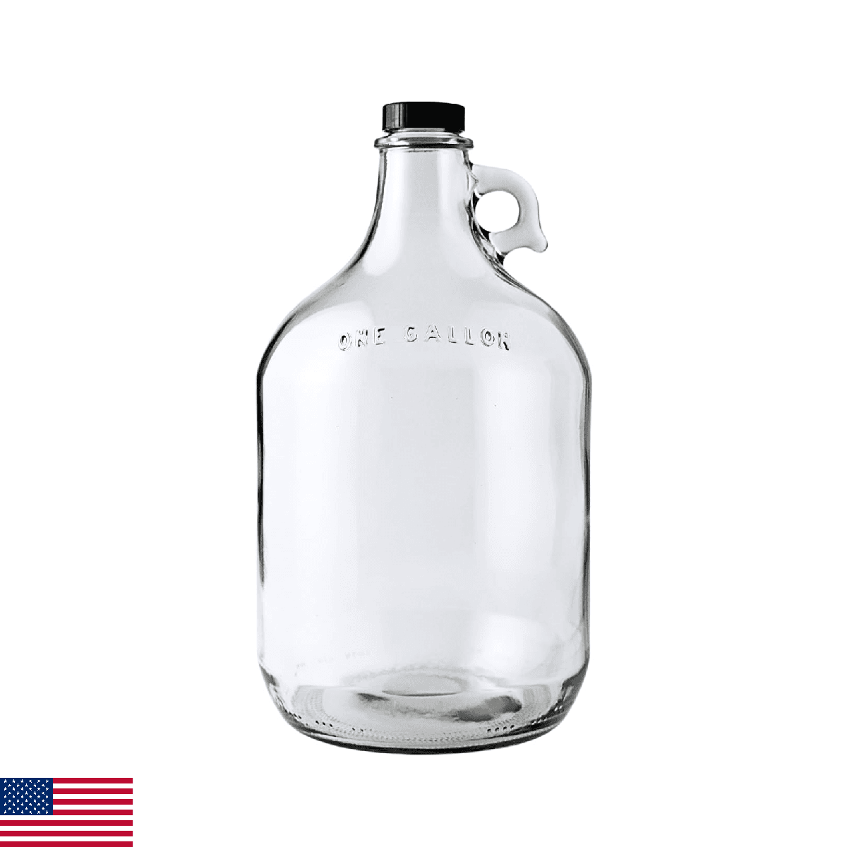 FastRack Glass Water Bottle Includes 38 mm Polyseal Cap, 1 gallon Capacity, Clea - Image 1