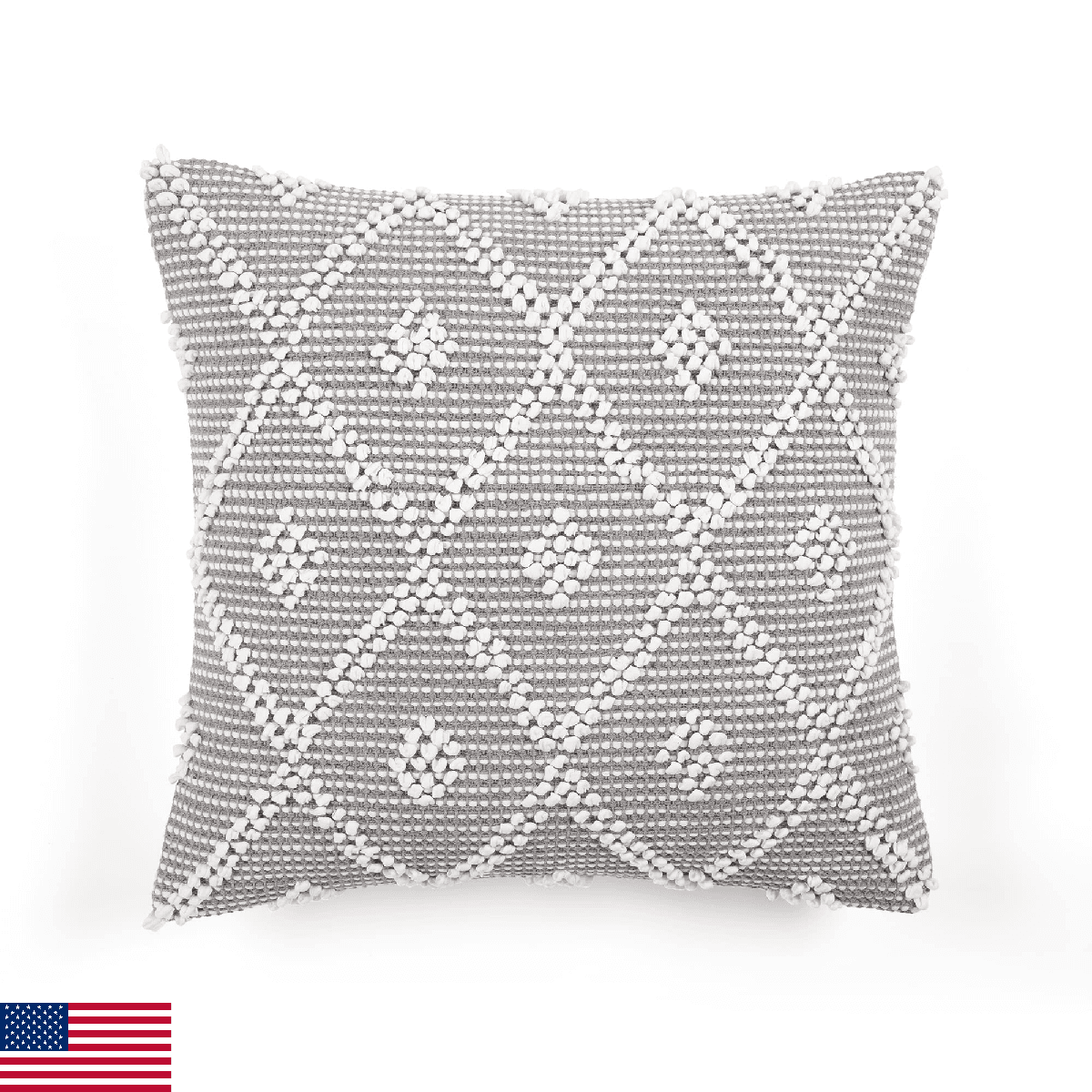 Lush Decor Adelyn Decorative Throw Pillow Cover, 20" W x 20" L, Light Gray - Squ - Image 1