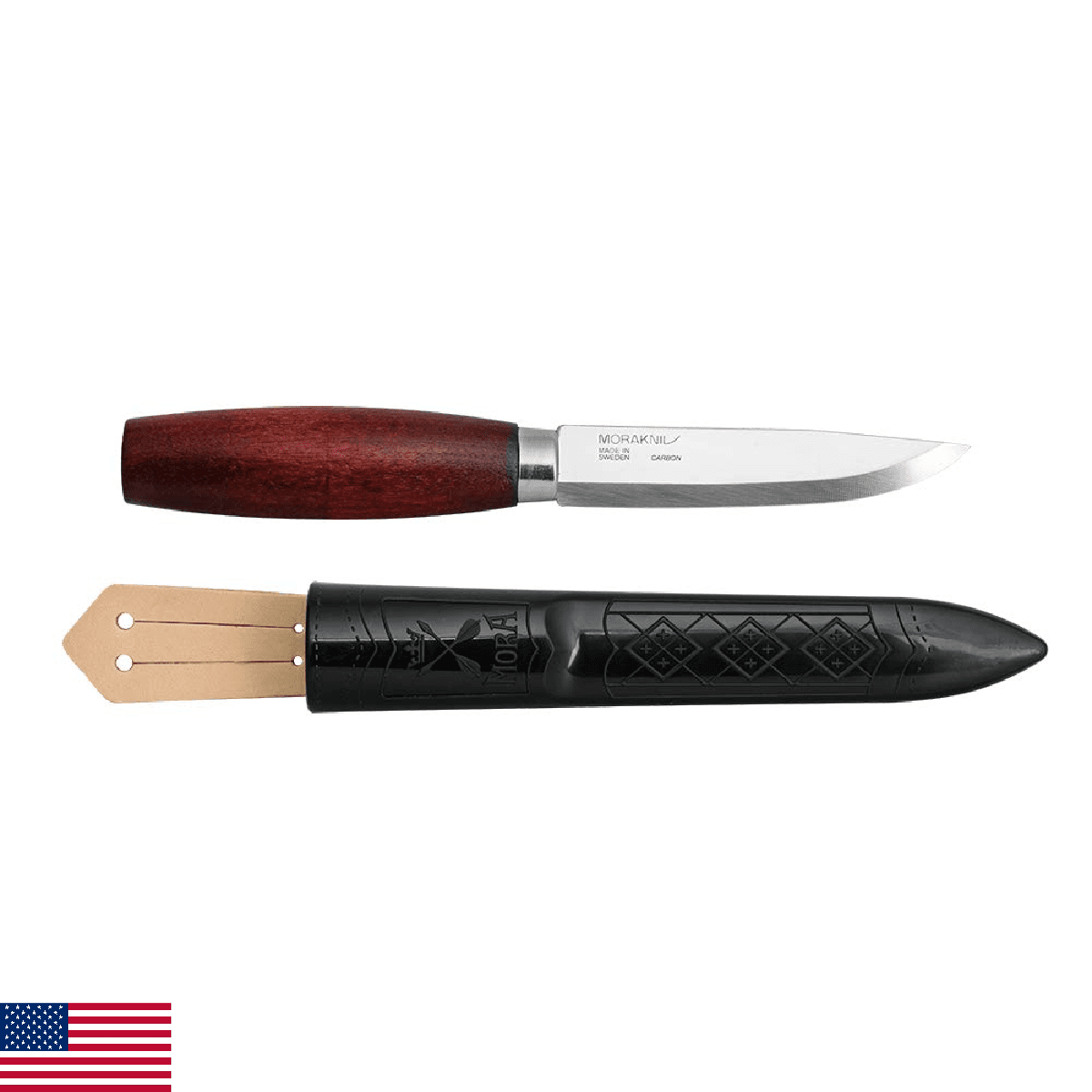 Morakniv 13604 Classic No. 2 4.13" Blade Red Stain Bird Handle Fixed Knife - Image 1