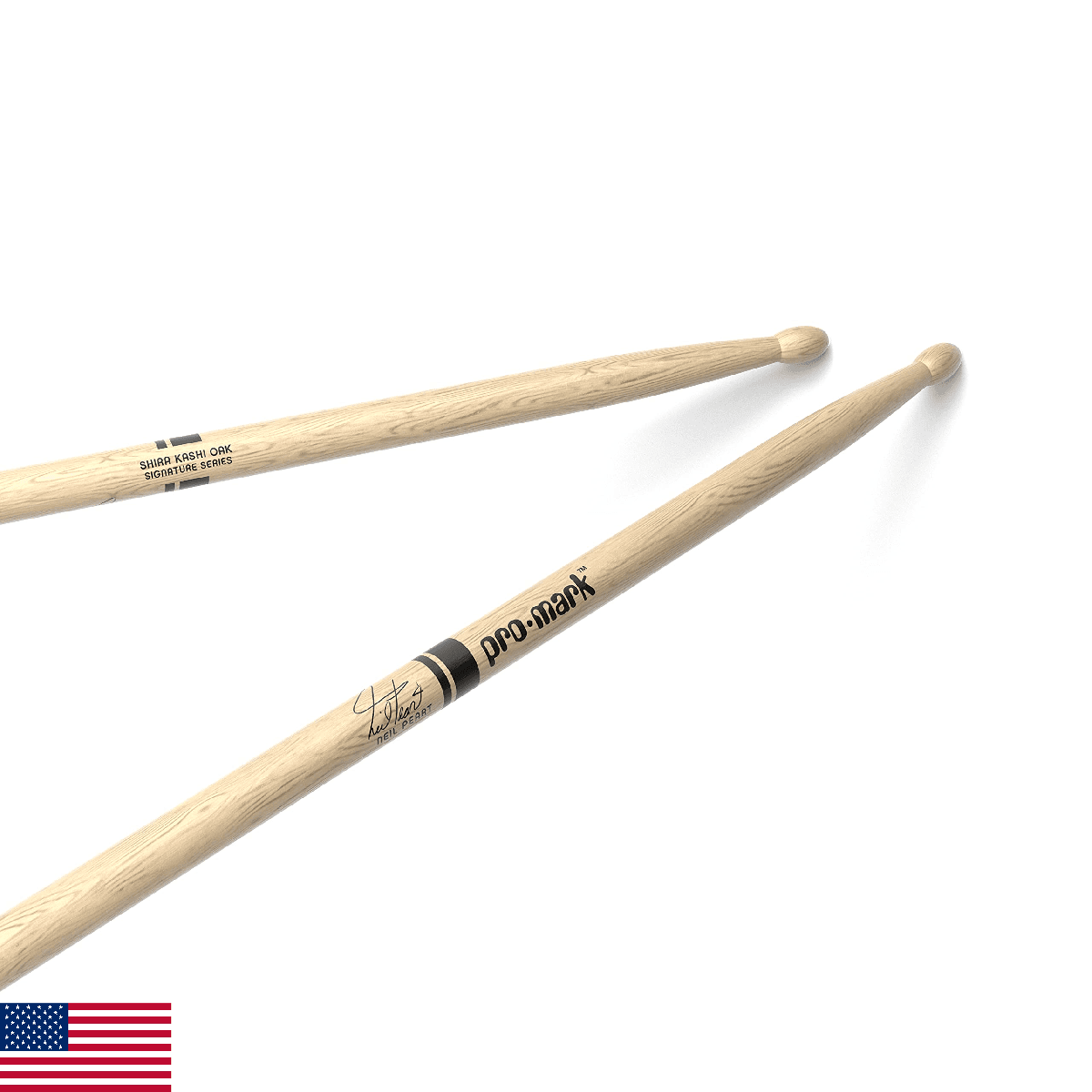 ProMark Drum Sticks - Neil Peart 747 Shira Kashi Oak Drumsticks, Wood Tip, One P - Image 1