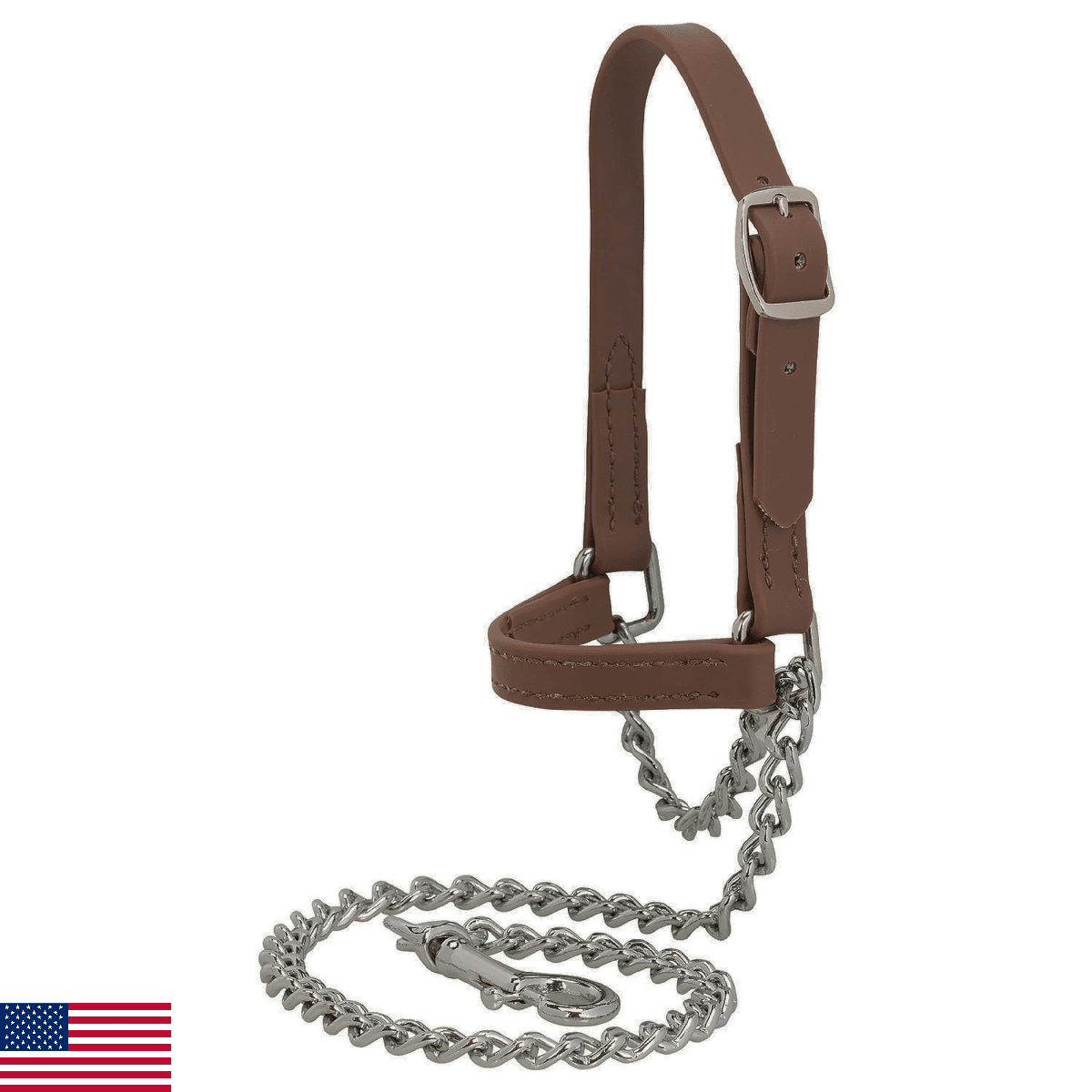 Weaver Leather Livestock Brahma Webb Goat Halter, Brown, Small - Image 1