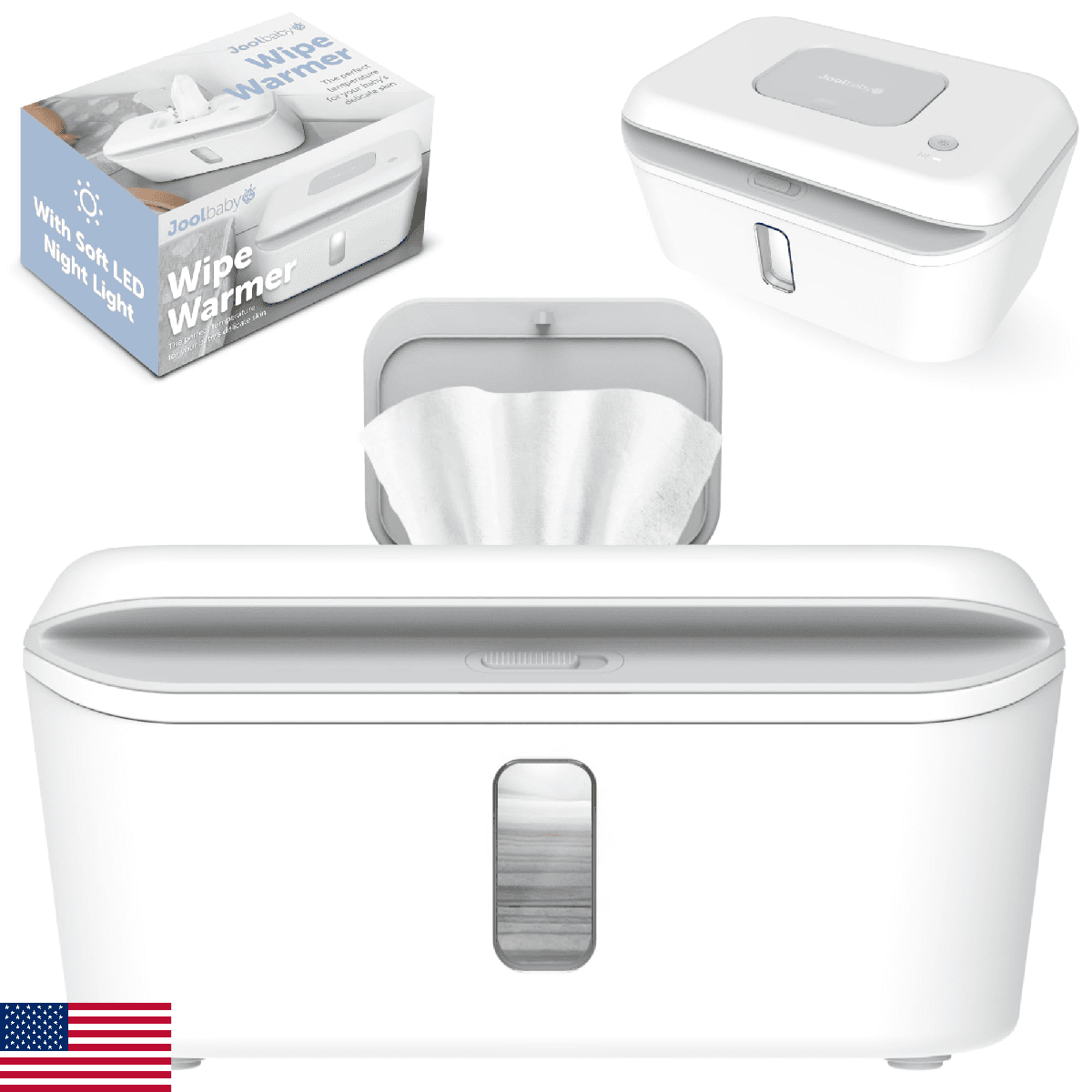 Jool Baby Wipe Warmer & Dispenser with LED Changing Light - Image 1