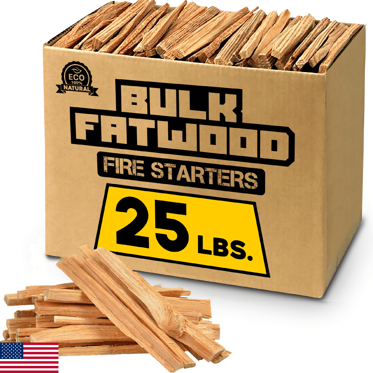 Eco-Stix Fatwood Fire Starter Kindling Firewood Sticks – 100% Organic – Firestar - Image 1