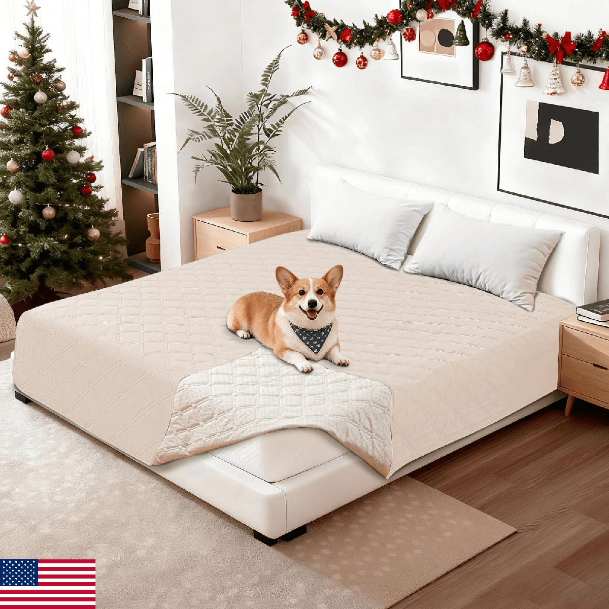 CYCMACO Waterproof Couch Covers for Pets, Waterproof Dog Bed Cover, Anti-Slip So - Image 1