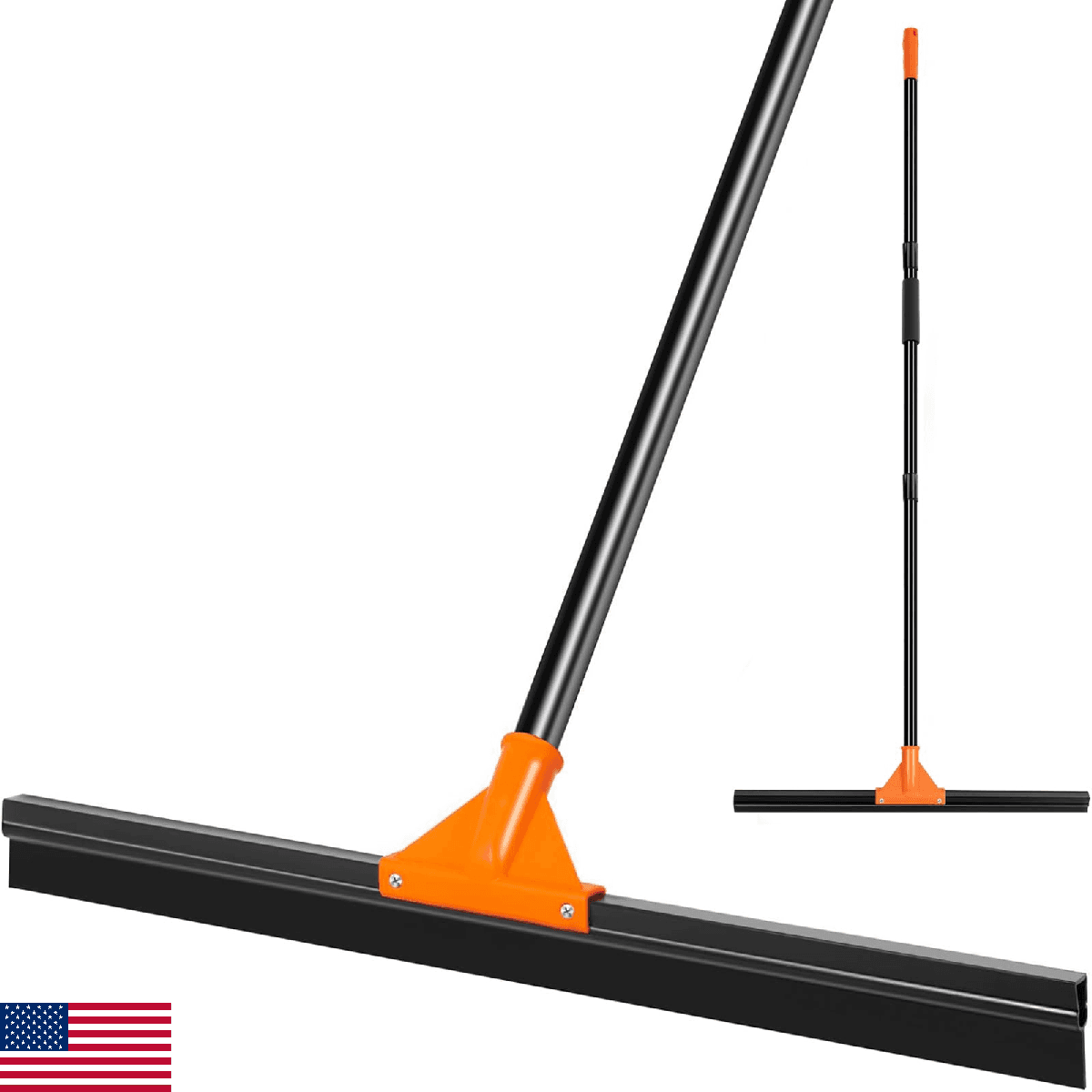 Heavy Duty Floor Squeegee for Concrete Tile Cleaning, 24" Rubber Wiper Squeegee - Image 1