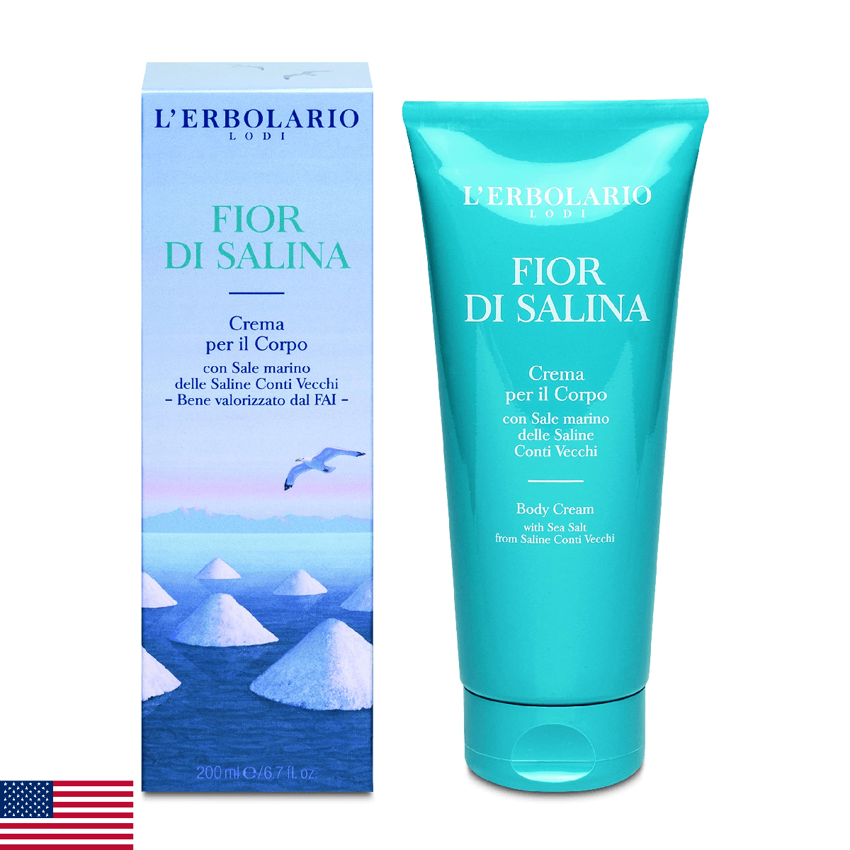 L'Erbolario Fior Di Salina Body Cream Soothing Sea Salt Moisturizer Dry Skin Cal - Image 1