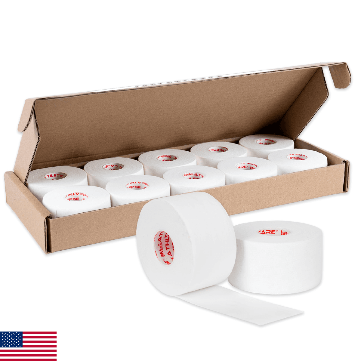 Mueller Sports Medicine Premium Athletic Tape, 10 Pack, White - Quality Hospital - Image 1