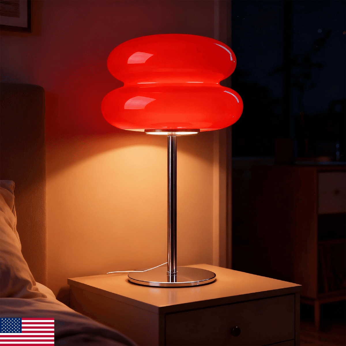 WELAISA Mushroom Lamp for Bedroom,Mid Century Modern Lamp for Nightstand, Dimmab - Image 1