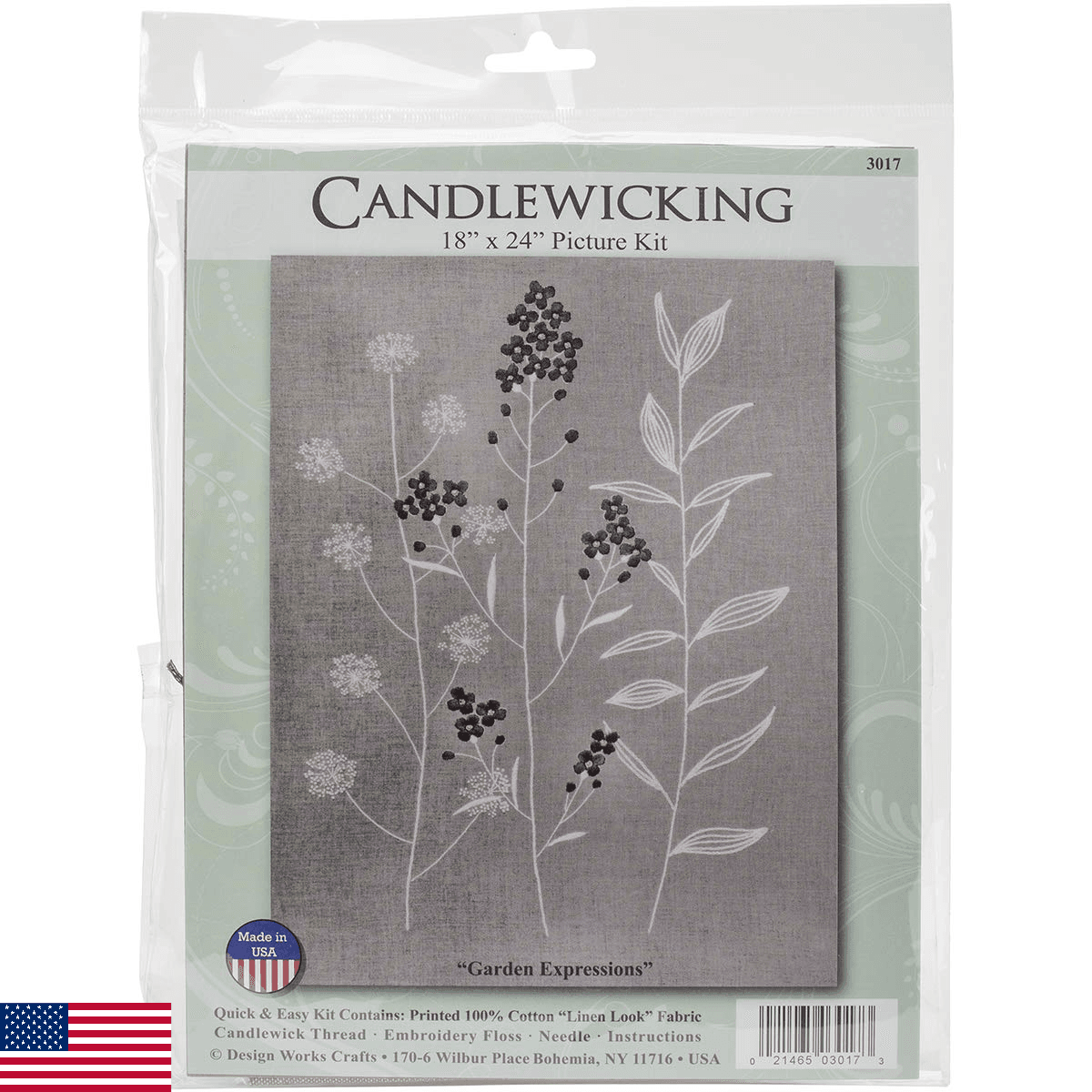 Design Works Crafts 3017 Garden Expressions Candlewick Kit, 18 by 24" - Image 1