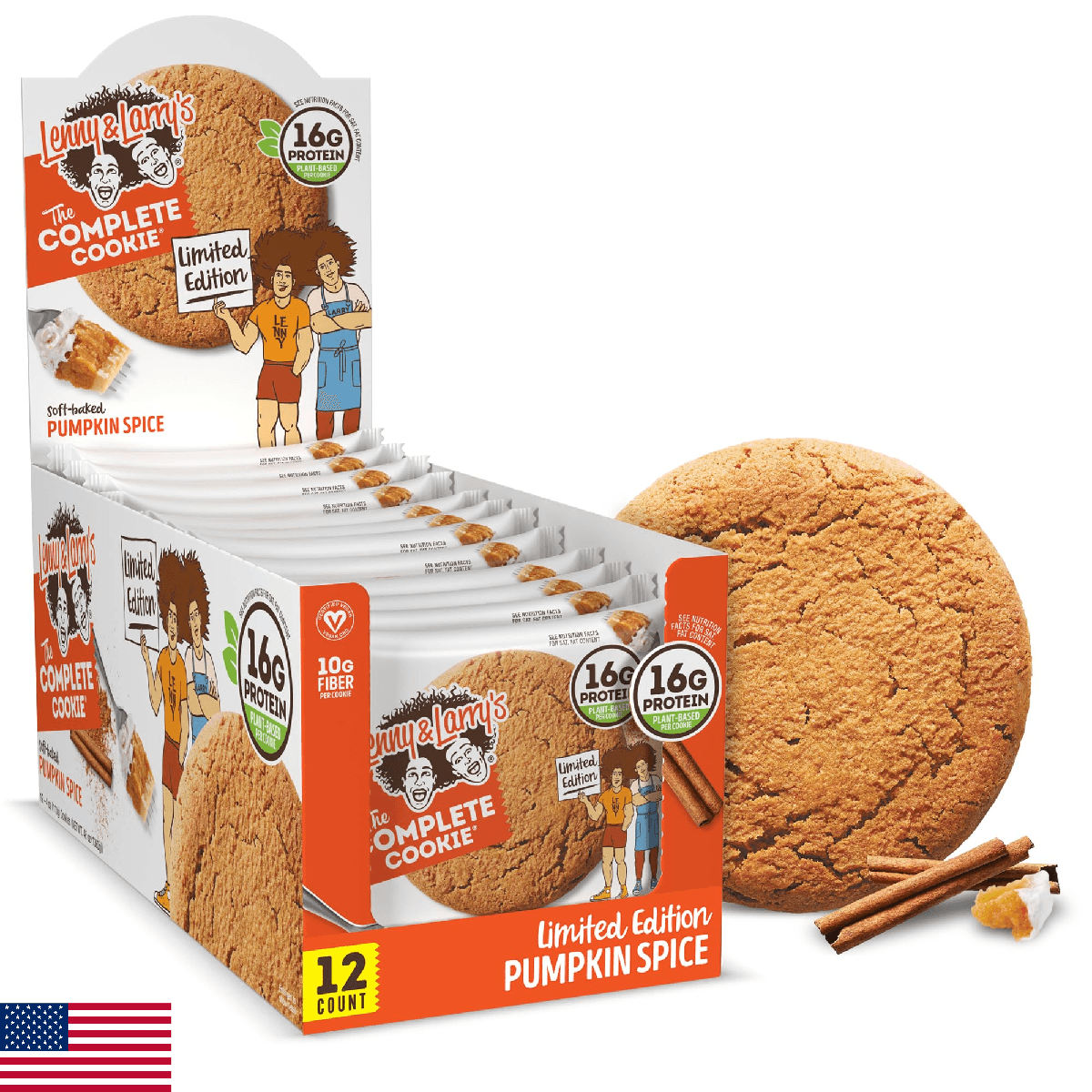 Lenny & Larry's Complete Protein Cookie Pumpkin Spice Chewy Soft Baked 16g Plant - Image 1