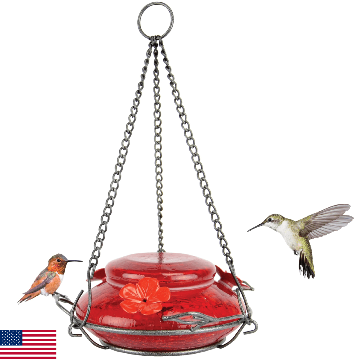 Nature's Way Bird Products MHF4 Hand Blown Garden Top Fill Hummingbird Feeder, 1 - Image 1