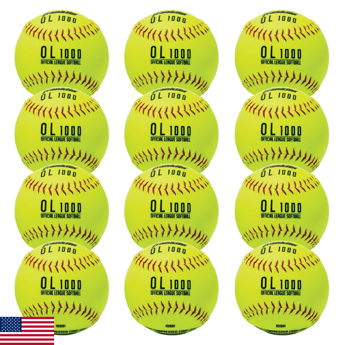 Franklin Sports 12" Fastpitch Softballs - 12 Pack, Official Size and Weight, Dur - Image 1