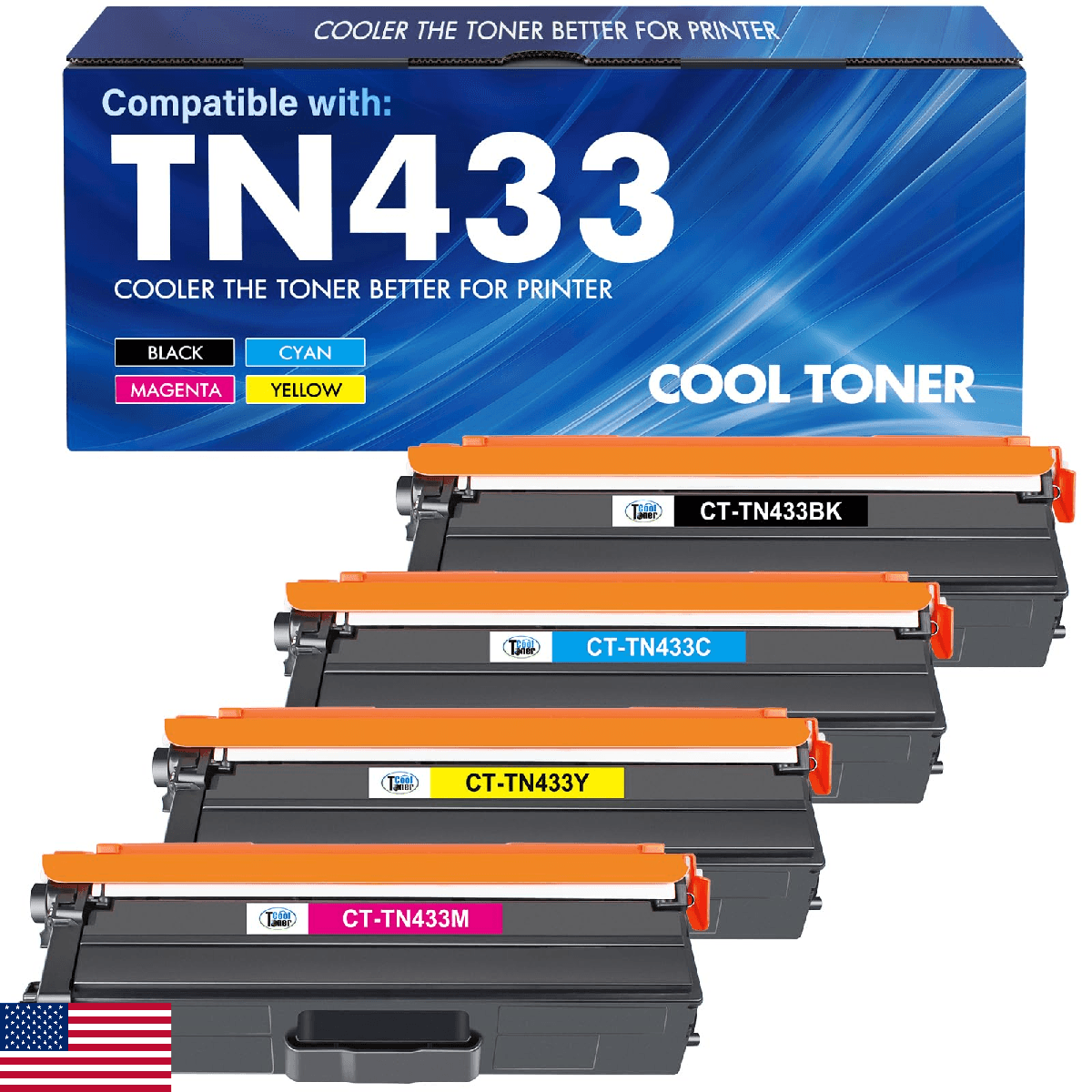 TN433 Toner Cartridge Set TN-433 MFC-l8900Cdw HL-L8360Cdw Replacement for Brothe - Image 1