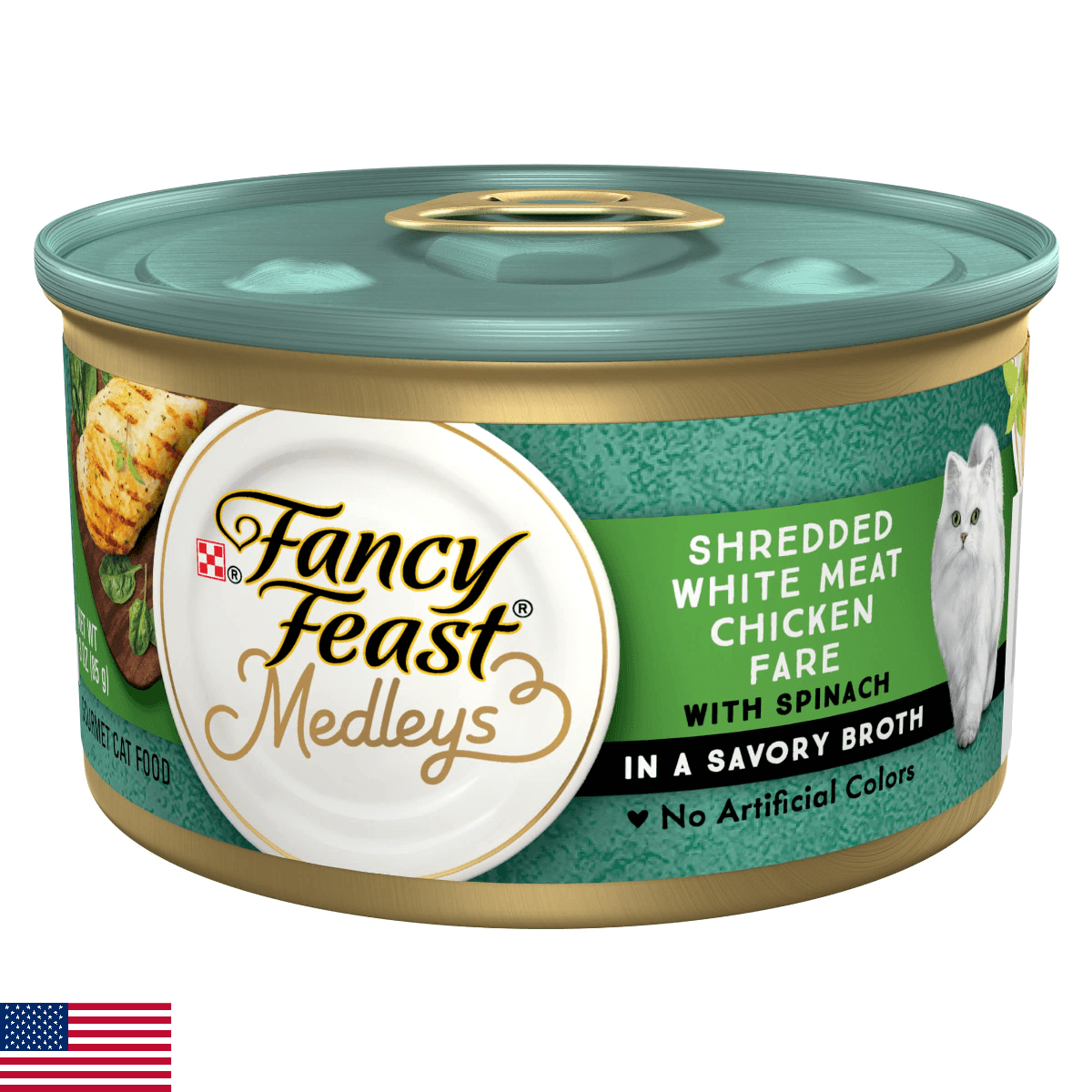 Purina Fancy Feast Wet Cat Food Medleys Shredded White Meat Chicken Fare With Sp - Image 1
