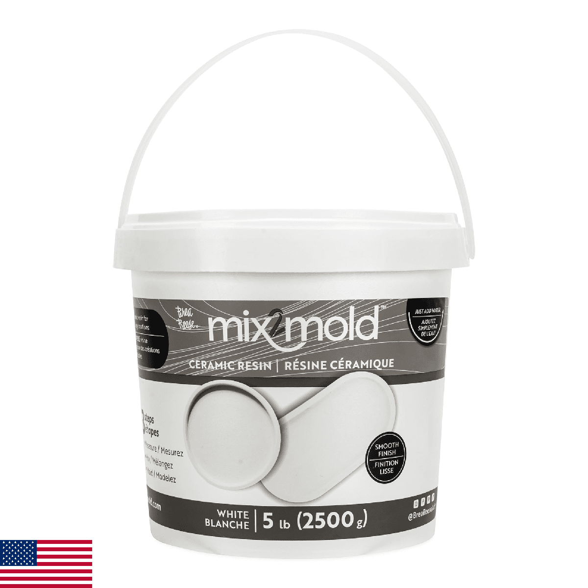 Brea Reese: Mix2Mold Ceramic Resin - White Powder 5.5lb Bucket - Non-Toxic, Smoo - Image 1