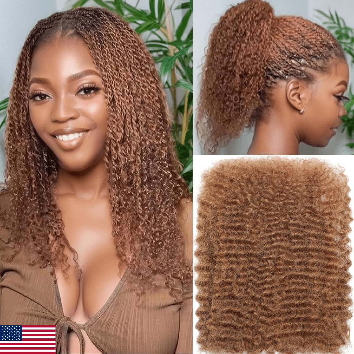 20 Inch 1 Pack 50 Gram Afro Kinkys Bulk Human Hair For Dreadlocks, Loc Repair, D - Image 1