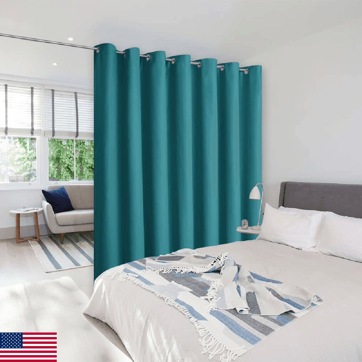 NICETOWN Room Divider Heavy Curtain Screen Partitions, Basement Hospital Medical - Image 1