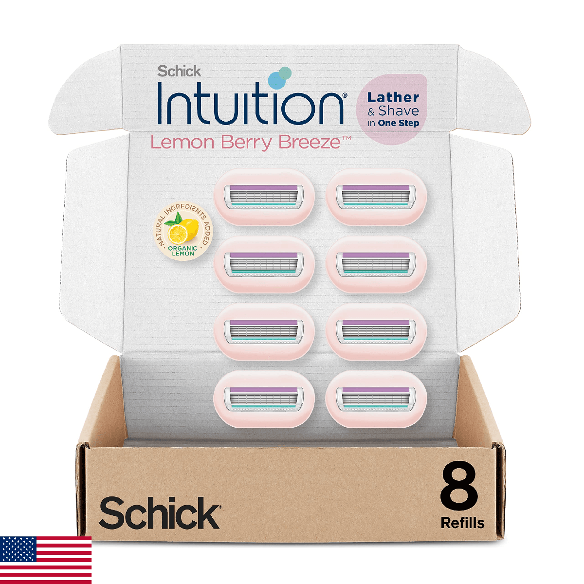 Schick Intuition Refill, Lemon Berry Breeze Razors for Women | Intuition Razor B - Image 1