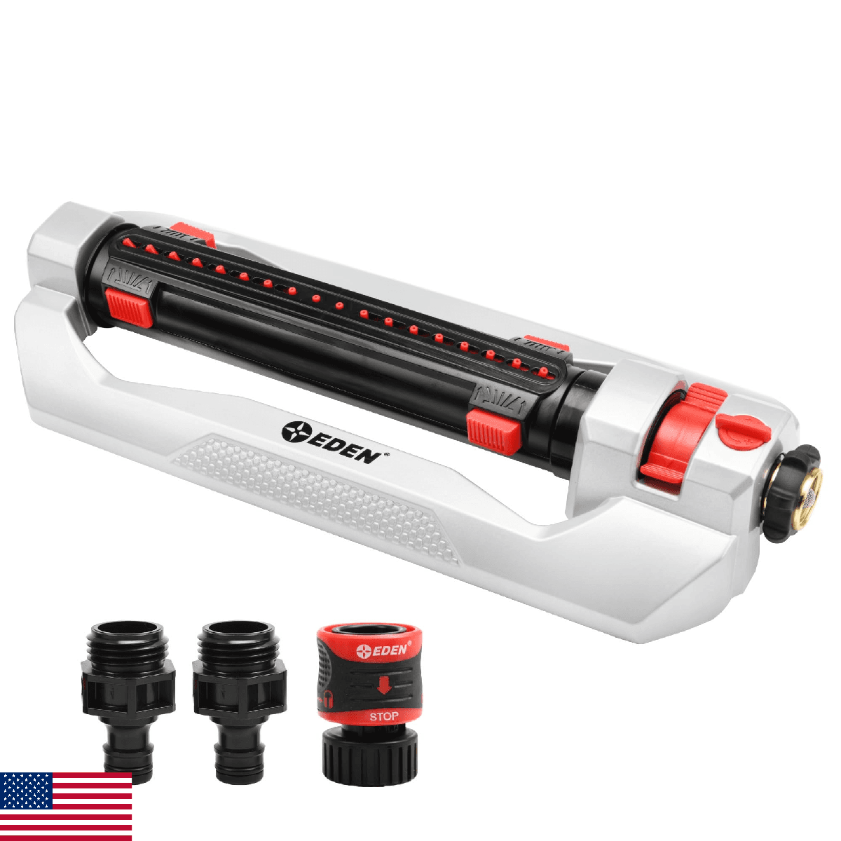 Eden 94095 Heavy Duty Turbo Oscillating Sprinkler, Covers Up to 4,000 sq. ft., 1 - Image 1