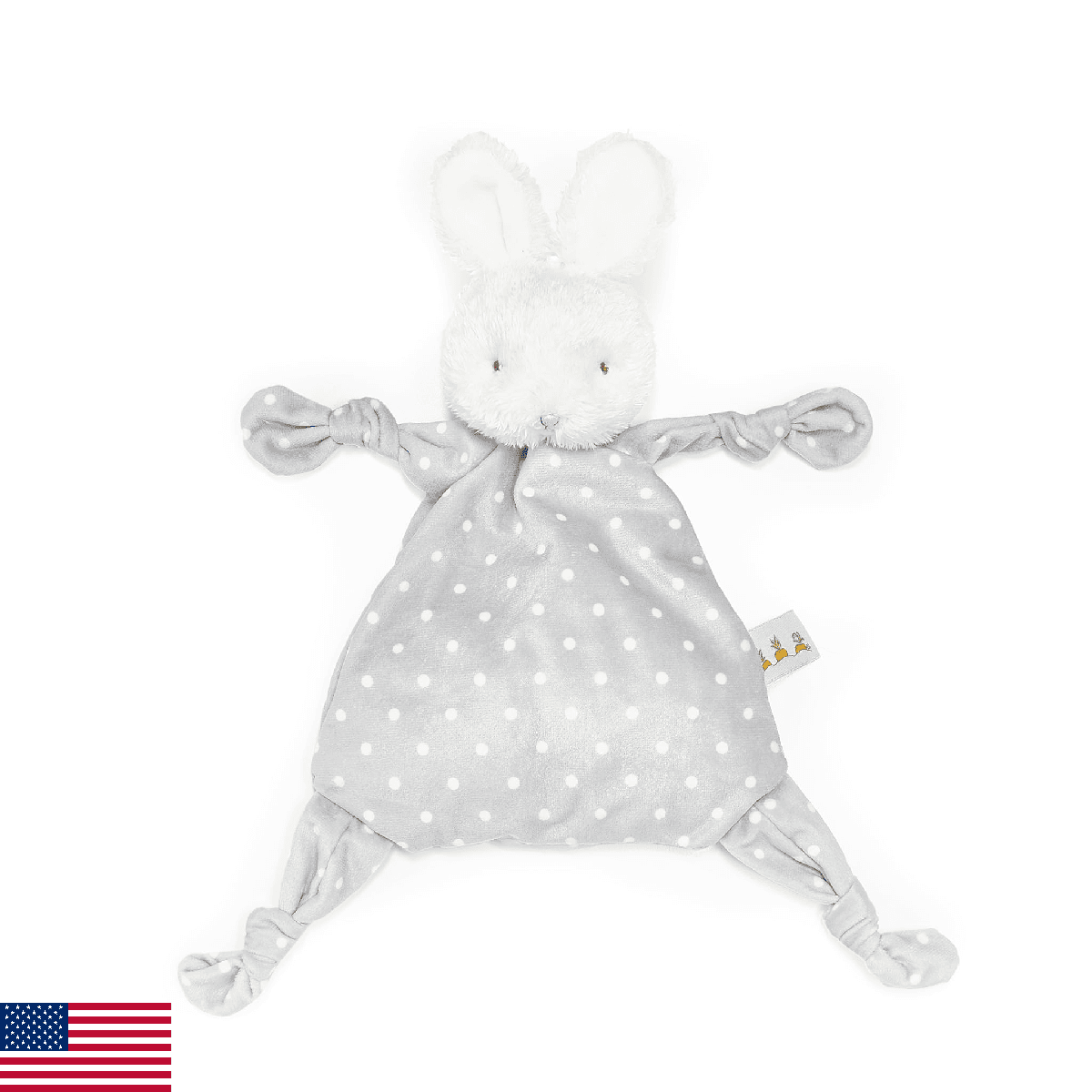 Bunnies by The Bay Bloom Knotty Friend Baby Stuffed Rabbit Animal Blanket - Plus - Image 1