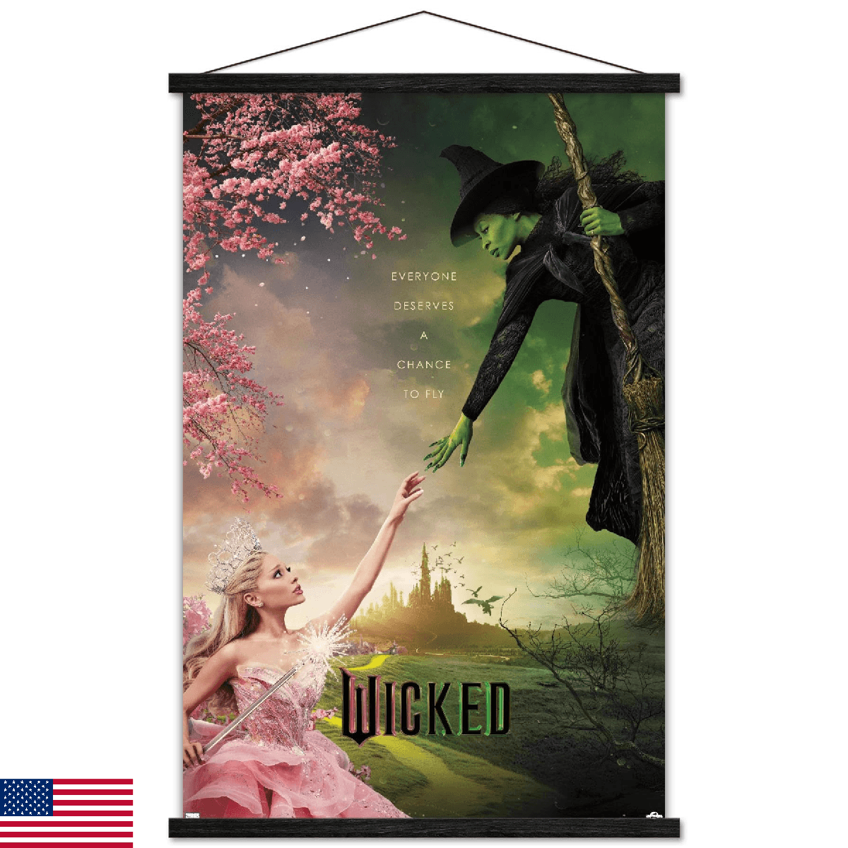 Wicked - One Sheet Wall Poster with Magnetic Frame, 22.37" x 34.00", Premium Pri - Image 1