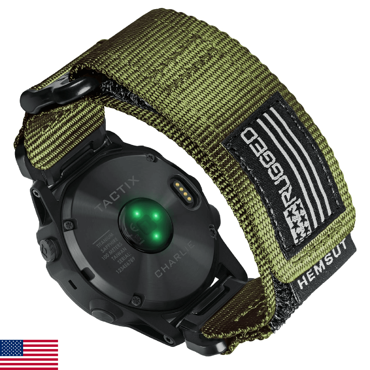 Nylon Sports Watch Band, 26mm Military Strap Compatible with Garmin Instinct 3 5 - Image 1