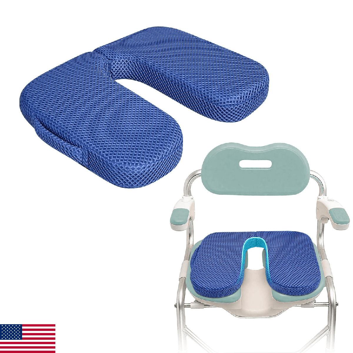 Shower Seat Cushion for Shower Bench, 2 Inch Thick U Shape Shower Chair Bathtub - Image 1