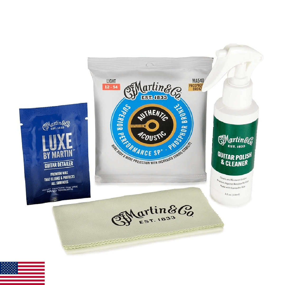 Martin Guitar Cleaning Kit | Complete Bundle with Polish, Microfiber Cloth, Deta - Image 1
