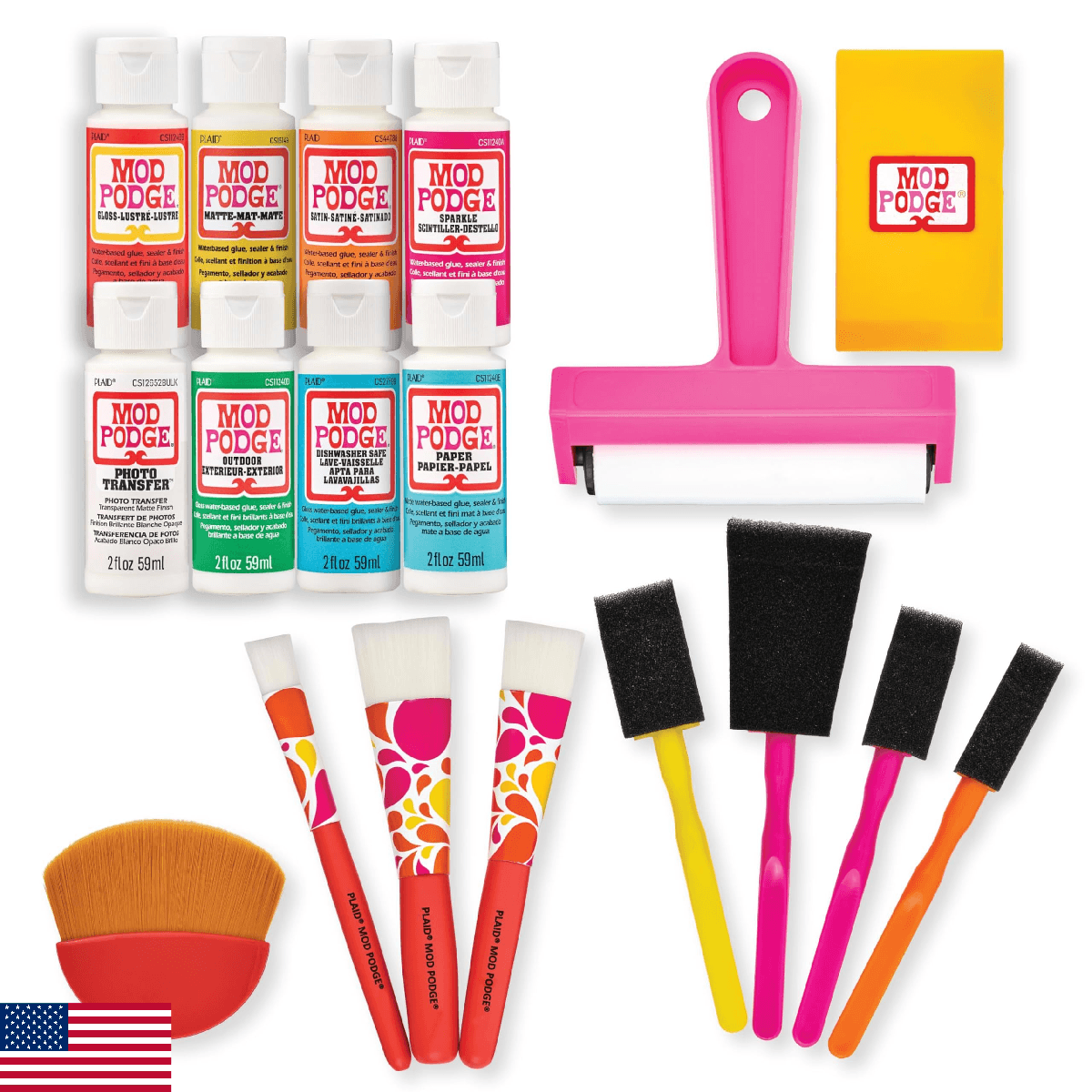 Mod Podge, Essential Decoupage Kit, Featuring 8 Formulas and 10 Tools, Perfect f - Image 1