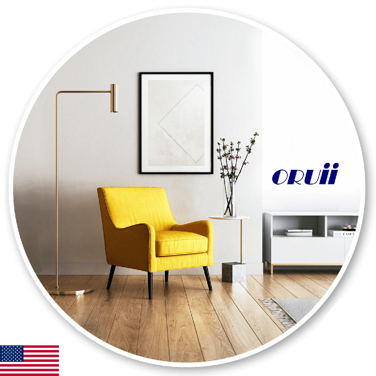 Oruii White Round Mirror, White Round Mirror 24 inch, Circle Bathroom Mirrors Me - Image 1